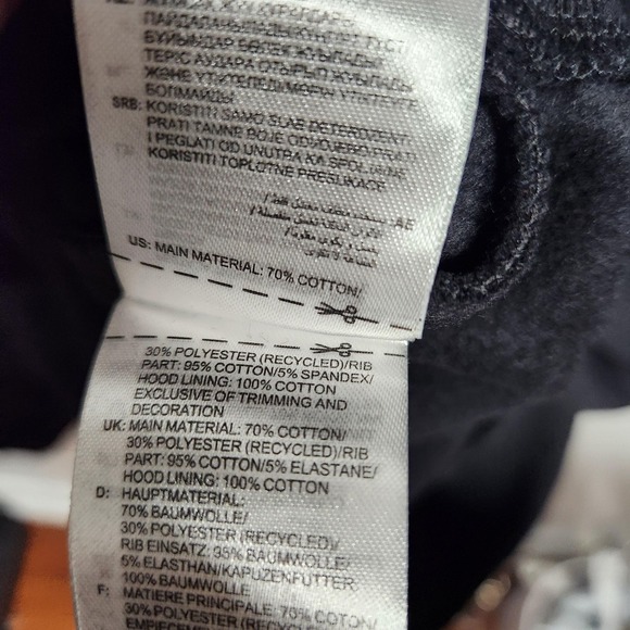 adidas Originals Hoodie Mens XL Black Tape Fleece Trefoil Sweatshirt HR4457 - Picture 6 of 11